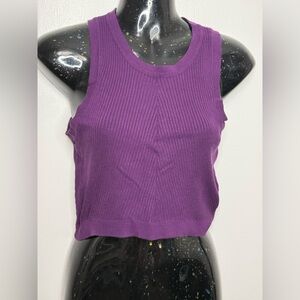 Garage Deep Purple Ribbed  Sleeveless Women Tank Top Size L - NWOT